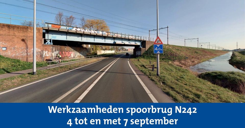 Onderhoudswerkzaamheden aan de spoorbrug over de N242