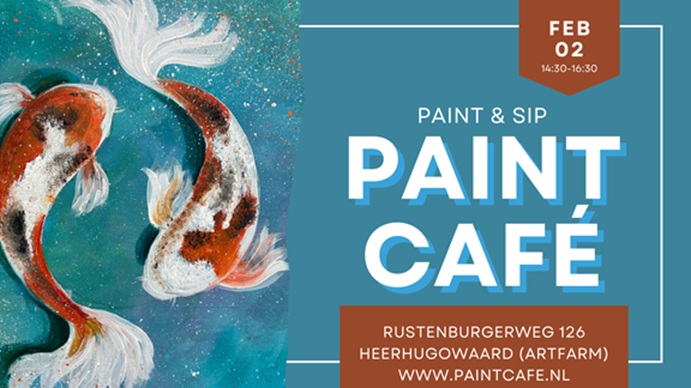 Paint & Sip Party van PaintCafé zondagmiddag 2 februari
